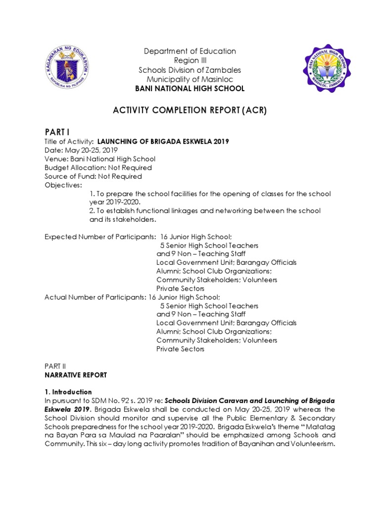 activity-completion-report-brigada-eskwela-2019-pdf