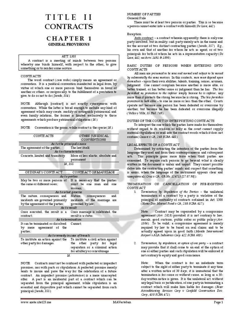 Understanding Contracts and Provisions | PDF | Contractual Term ...