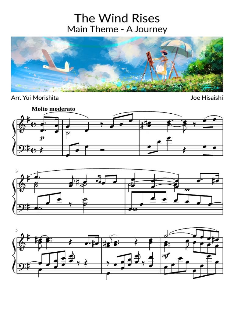 The Wind Rises - Main Theme - A Journey A Dream of Flight | PDF