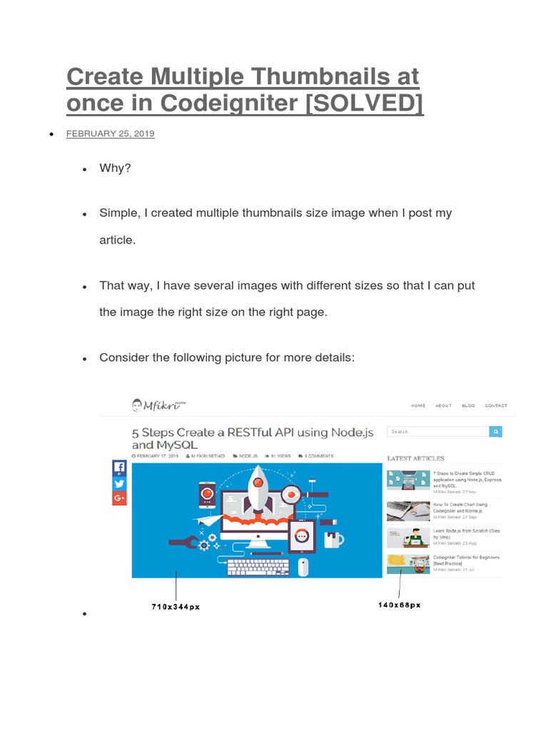 Create Multiple Thumbnails at Once in Codeigniter | PDF | Bootstrap ...