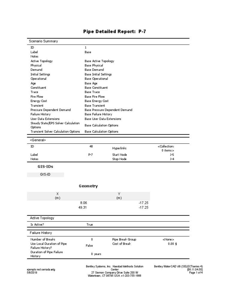 Pipe Detailed Report - P-7 | PDF | Shear Stress | Pressure