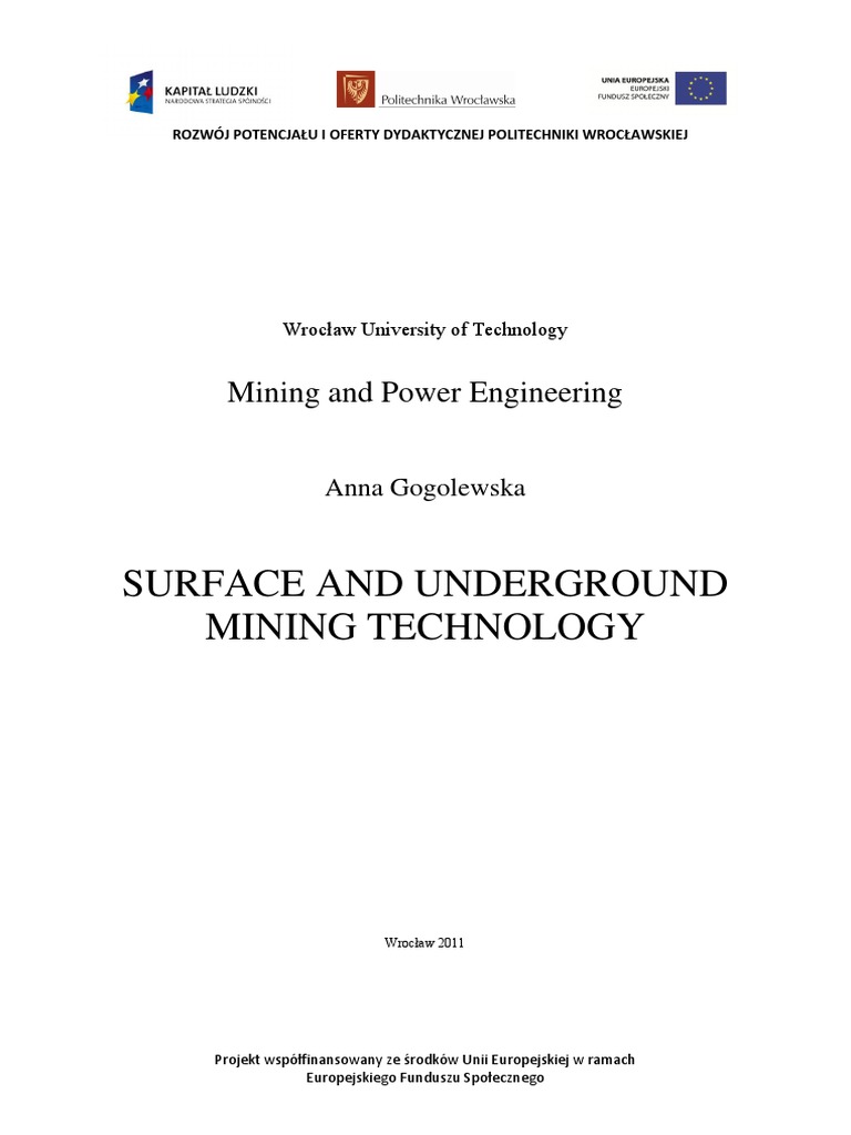 Surface And Underground Mining Technolog Pdf Mining Surface Mining