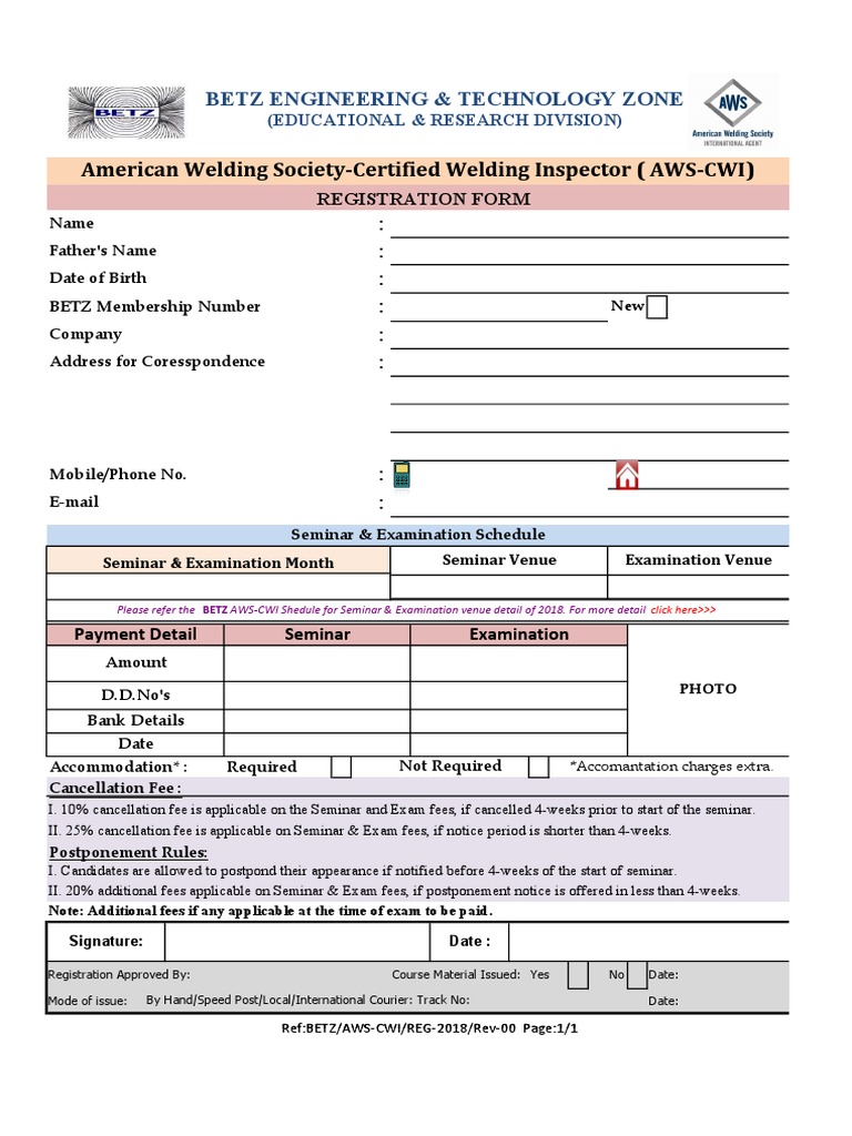 American Welding SocietyCertified Welding Inspector (AWSCWI) PDF Fee Business
