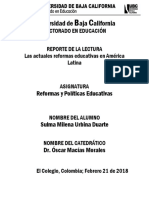 Análisis Sobre Las Principales Reformas Educativas Que Se Han Impulsado en América Latina.