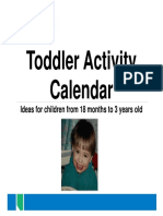 Toddler Activity Calendar