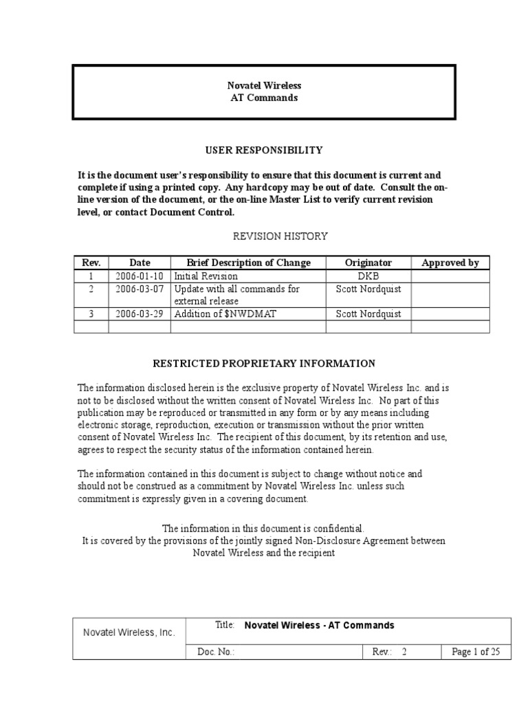 Novatel Wireless AT Command Guide | PDF | General Packet Radio Service ...