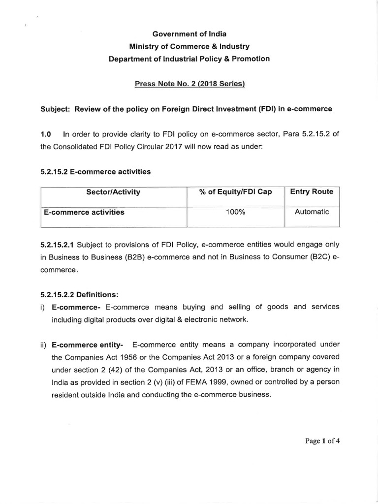 DIPP Press Note2 2018 PDF