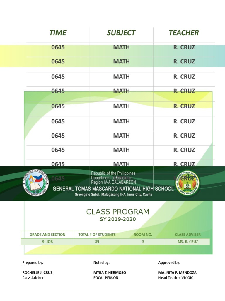 Class Program | PDF