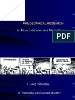 Philosophical Research: in Music Education and Music Therapy