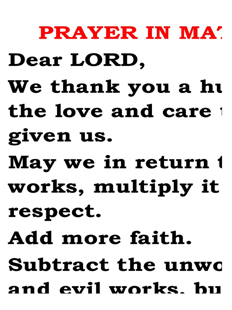 Prayer for Students in Math | PDF