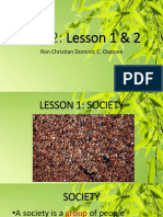 Unit 2: Lesson 1 & 2: Ron Christian Dominic C. Osiones