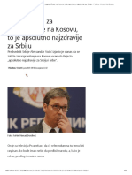 Vučić - Ja Sam Za Razgraničenje Na Kosovu, To Je Apsolutno Najzdravije Za Srbiju - Politika - Dnevni List Danas