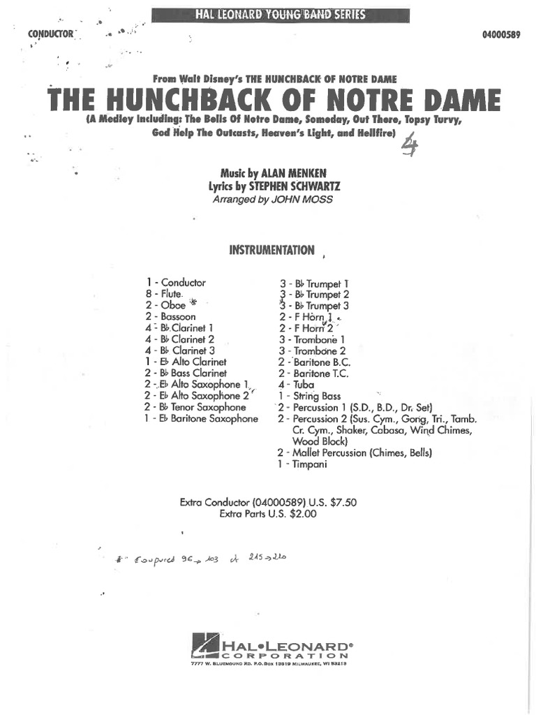 The Hunchback of Notre Dame (Score) | PDF