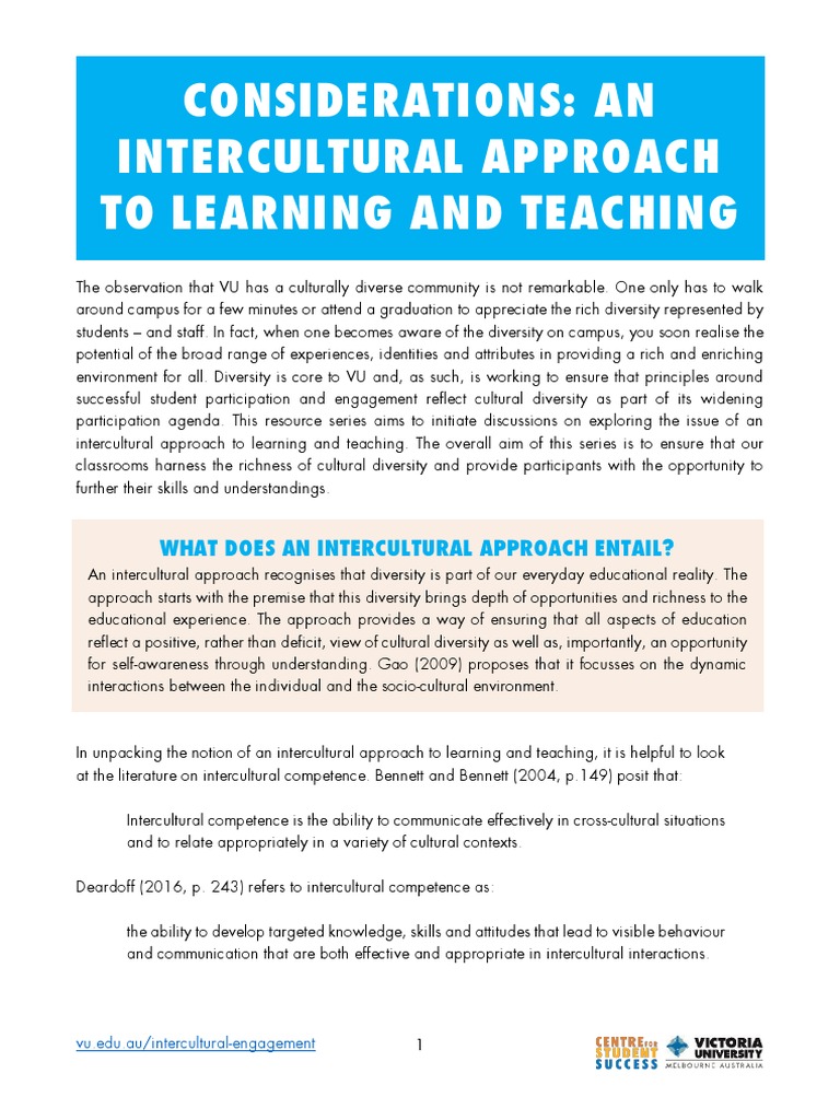 Intercultural Approach 0 | PDF | Cross Cultural Communication | Learning
