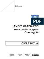 CM8 - Àmbit Matemàtic - Àrea de Matemàtiques - Continguts Del Cicle Mitjà