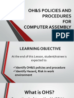 Oh&S Policies and Procedures FOR Computer Assembly