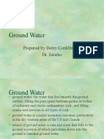 Ground Water: Prepared by Betsy Conklin For Dr. Isiorho