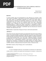 Pedagogia de Projetos Numa Visão Complexa