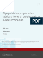 Rocio Pérez - El Papel de Las Propiedades Teóricas Frente Al Problema de La Subdeterminación