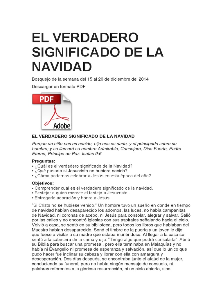El Verdadero Significado de la Navidad | PDF | Navidad | Salvación