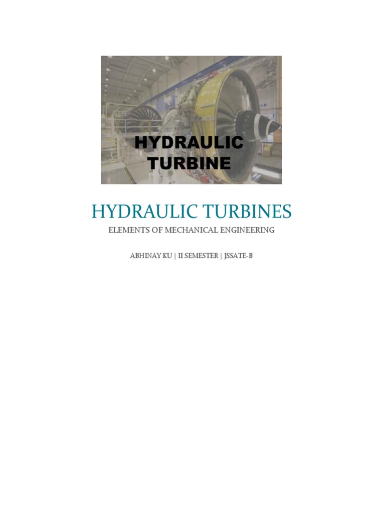 Hydraulic Turbines: Elements of Mechanical Engineering | PDF ...