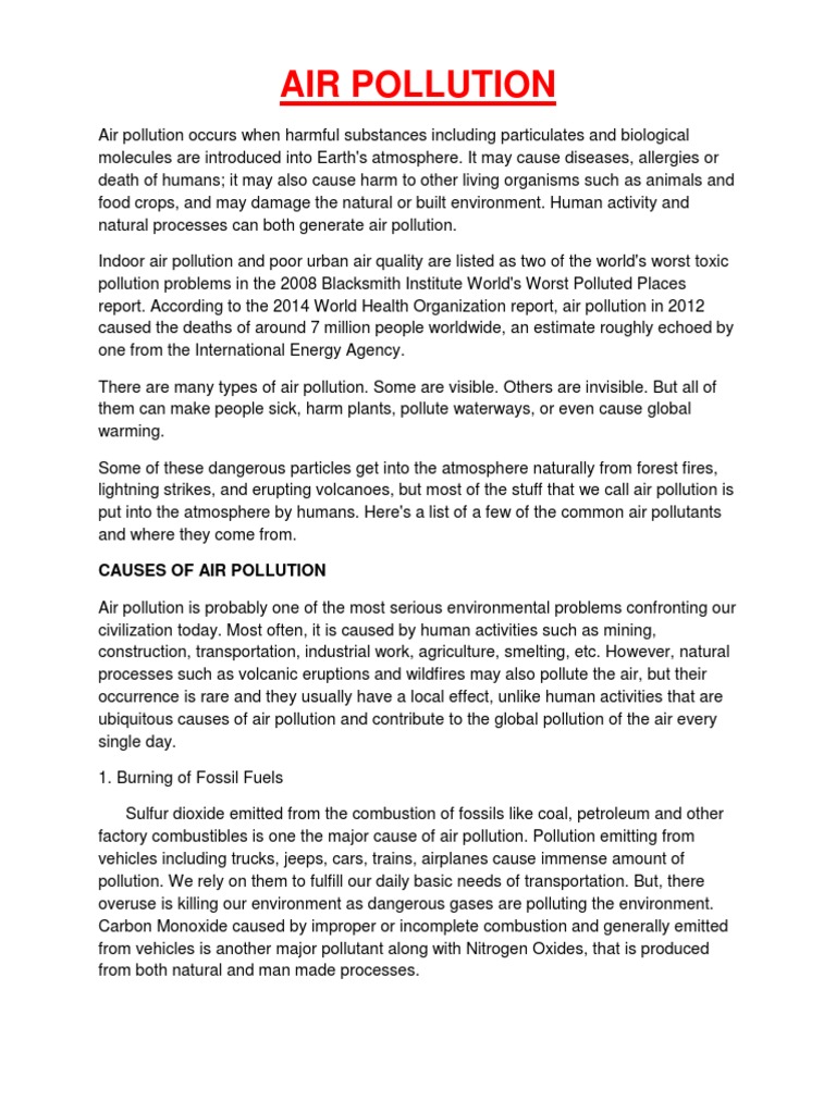 Group1 AirPollution Document | PDF | Air Pollution | Combustion