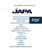 Tarea 3 y 4 de Evaluacion de La Inteligencia