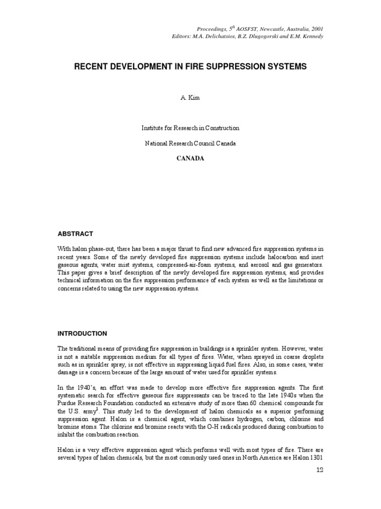 Recent Development in Fire Suppression Systems: Canada | PDF | Rocket ...