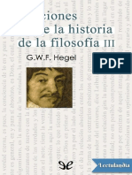 Lecciones Sobre La Historia de La Filosofia III - Georg Wilhelm Friedrich Hegel