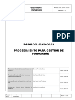 P-PSGI - col-22CO-CO.03 Procedimiento para Gestión de Formación