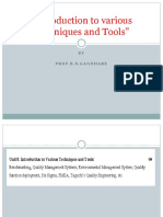 "Introduction To Various Techniques and Tools": BY Prof.B.S.Gandhare