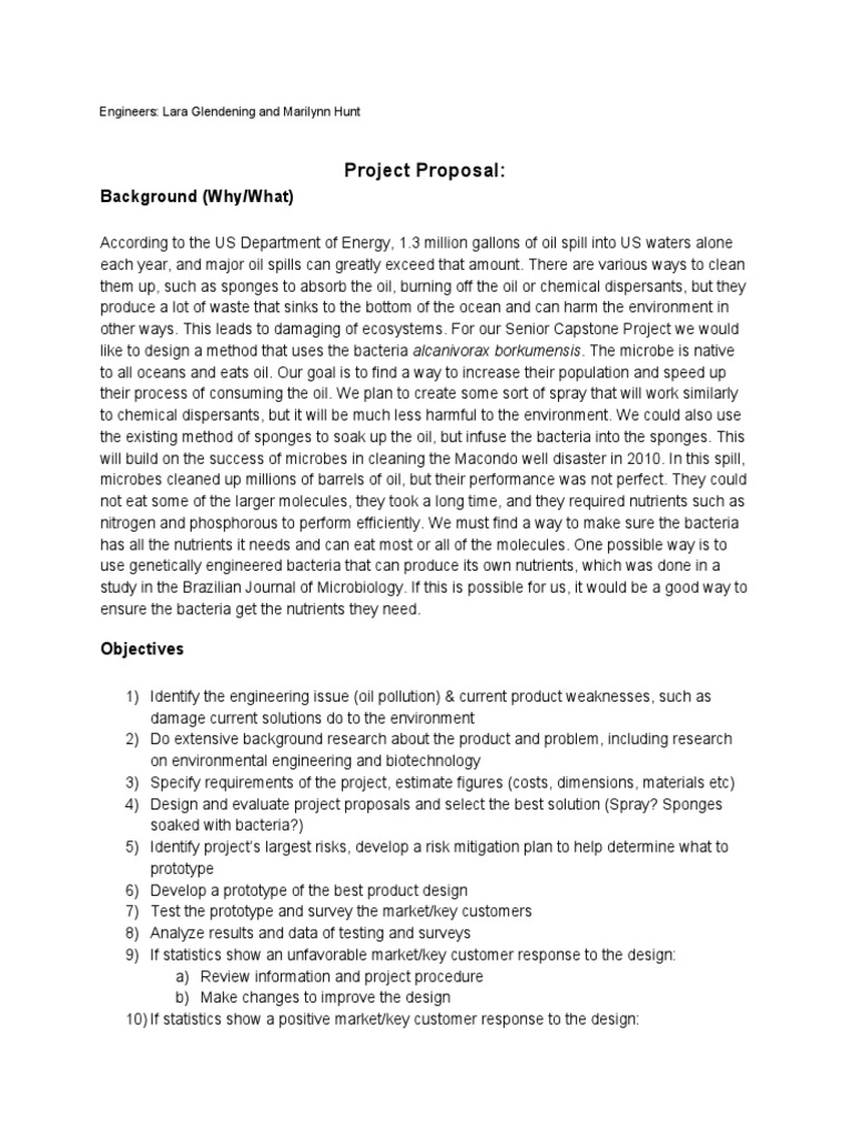 Capstone Project Proposal | PDF | Biotechnology | Design