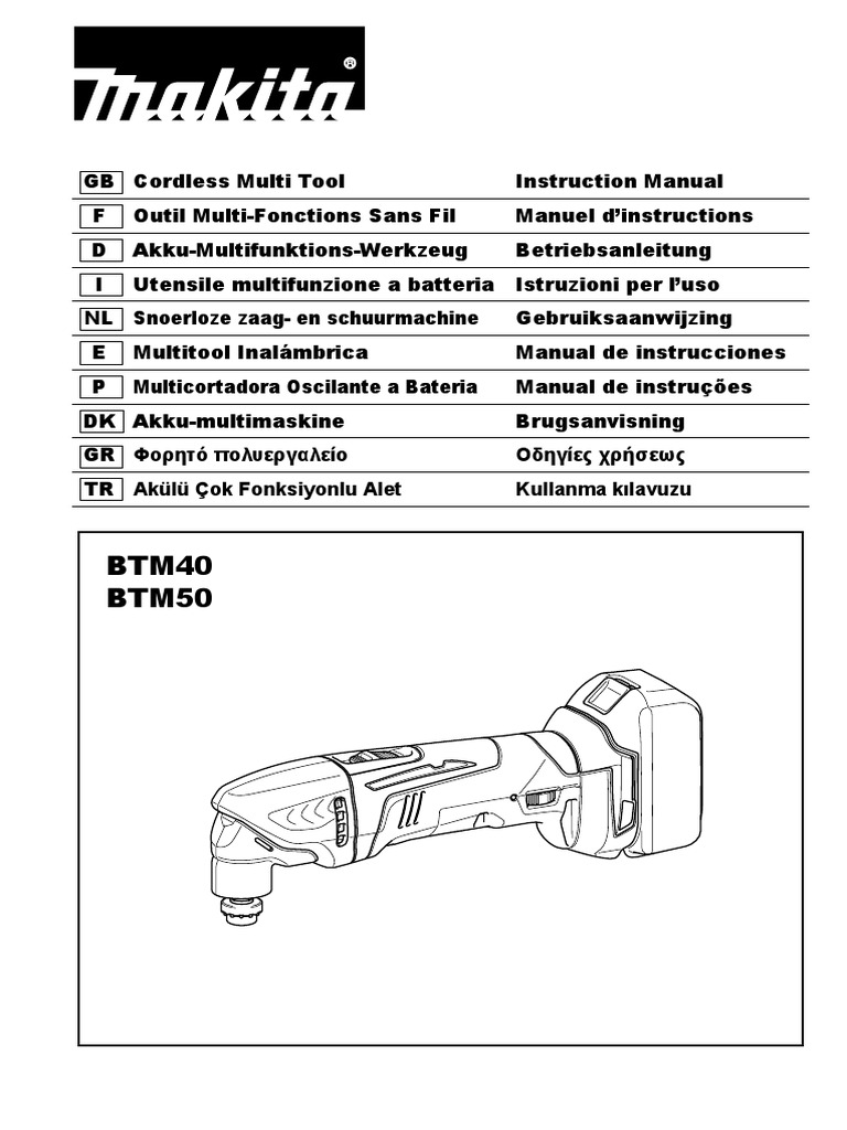 Cordless MultiTool Instruction Manual Provides Safety Warnings and