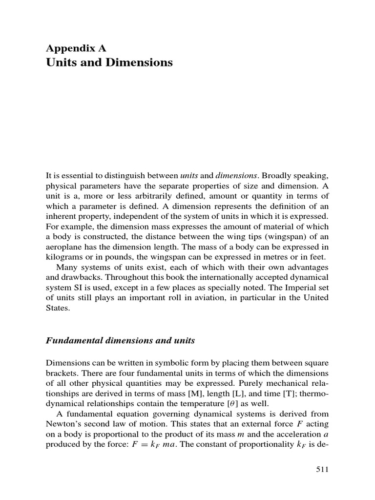 Units and Dimensions: Appendix A | PDF | International System Of Units ...