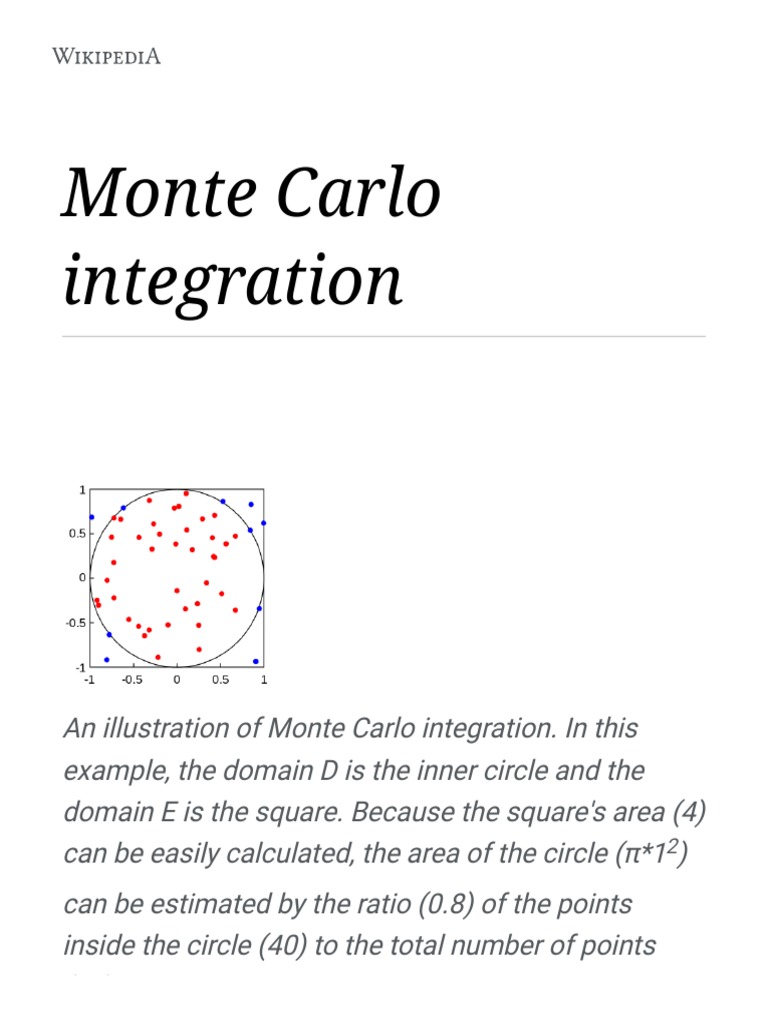 Monte Carlo Integration Techniques | PDF | Mathematical Analysis ...