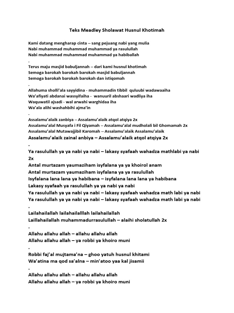 Teks Robbi Faj Al Mujtama Na Terkait Teks