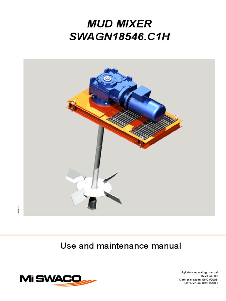 Agitators Operating Manual PDF Gear Electric Motor