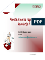 Statistika Predavanje 12 Prosta Linearna Regresija I Korelacija