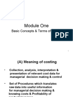 Module One Basic Concepts & Terms of Costing