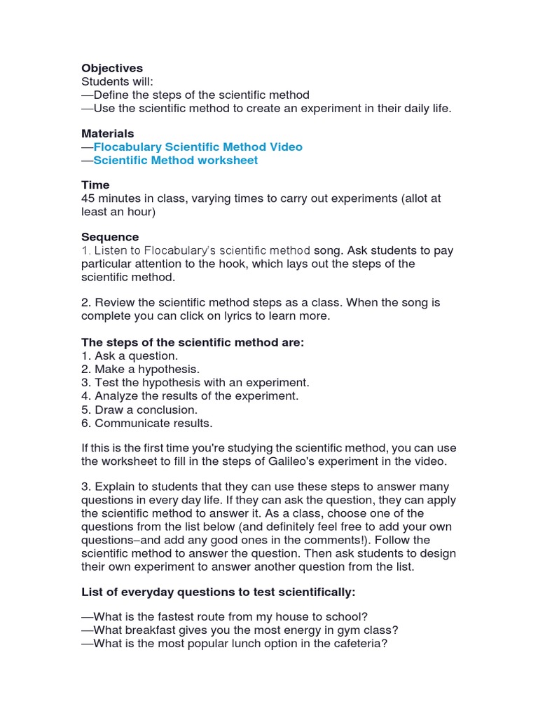 Science 20  PDF  Scientific Method  Experiment Within Scientific Method Review Worksheet Answers