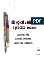 Biological Variation, A Practical Review, Dr C. Ricos