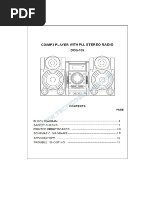 Sanyo DCG-105 Sistema Audio CD-MP3 Manual Simple | PDF