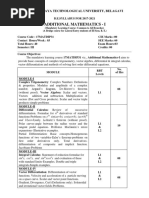 Additional Mathematics - I: Visvesvaraya Technological University, Belagavi