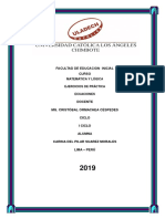 Facultad de Educacion Inicial Curso: Matemática Y Lógica Ejercicios de Práctica Ecuaciones