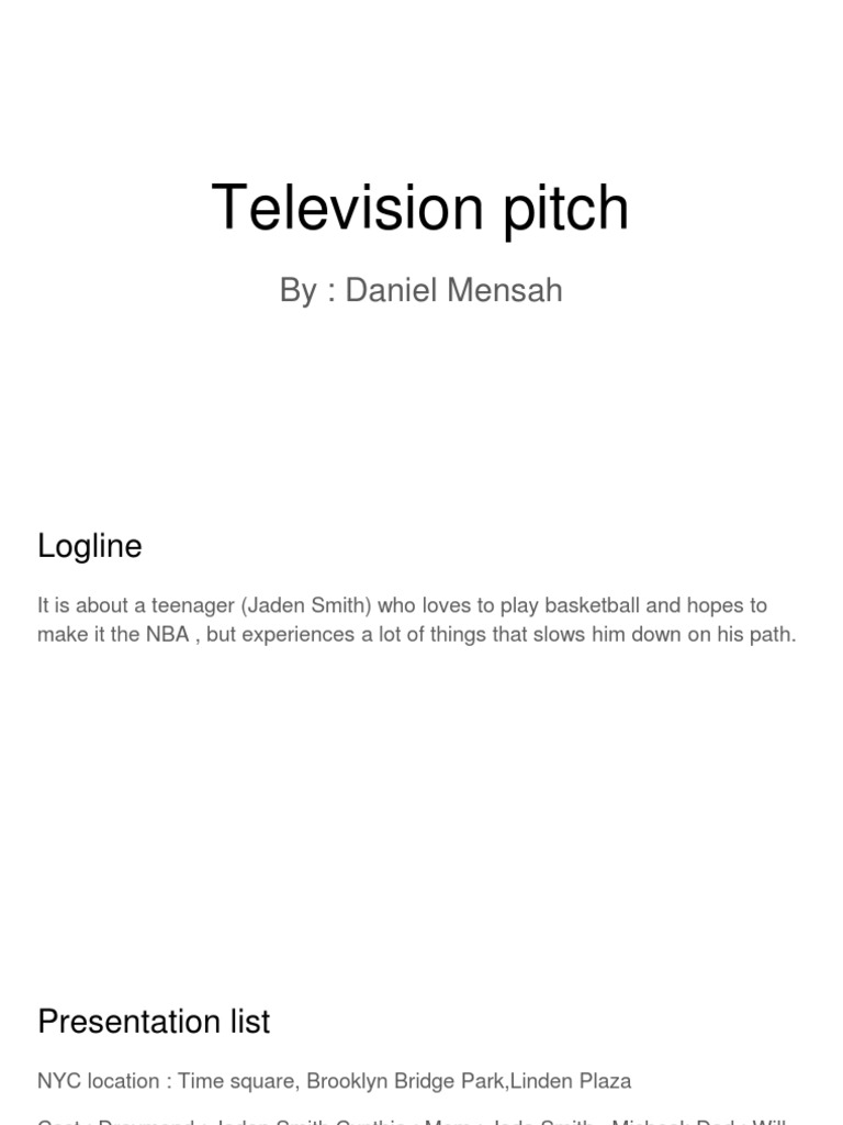 Television Pitch | PDF