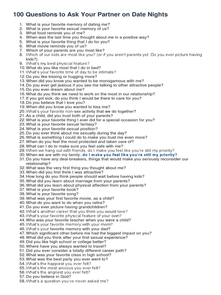 100 Questions To Ask Your Partner Optimism Interpersonal Relationships
