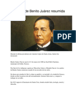 Biografía de Benito Juárez resumida en