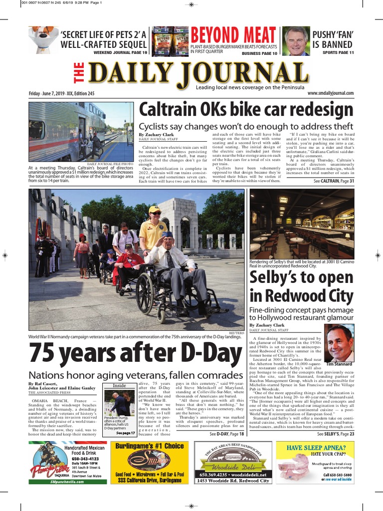 Morning of the earth “Massive” 7’6 San Mateo Daily Journal 06-07-19 Edition | PDF | Caltrain