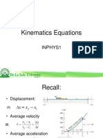 Kinematics Equations 1-D