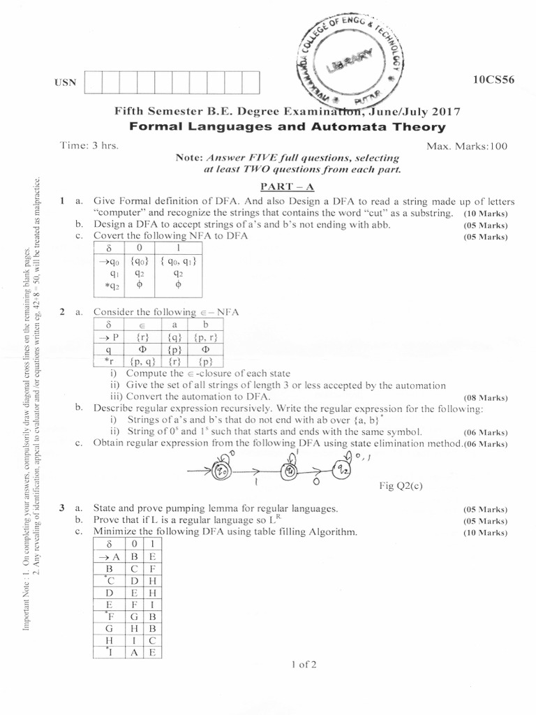 Formal Languages and Automata Theory: Designing Automata to Recognize ...